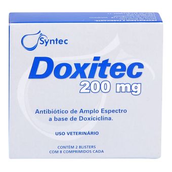 Doxitec Syntec 200mg C/ 16 Comprimidos para Cães e Gatos