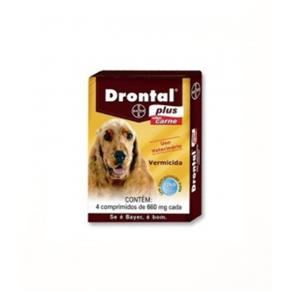 Drontal Plus Cães Sabor Carne 4 Comprimidos
