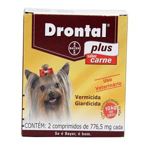 Drontal Plus Carne Cães 10kg 2 Comp - Bayer (vermífugo Cães)