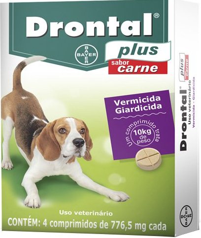 Drontal Plus Sabor Carne - 776,5mg - 4 Comprimidos