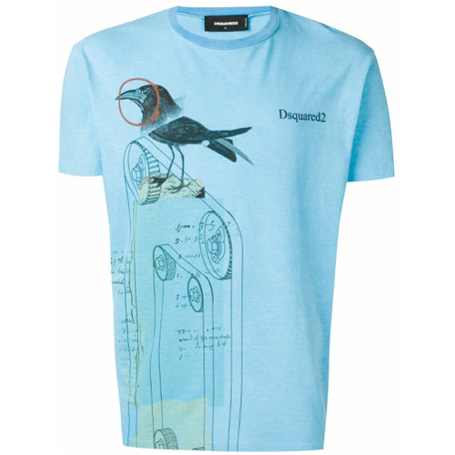 Dsquared2 Camiseta com Estampa de Pássaro - Azul