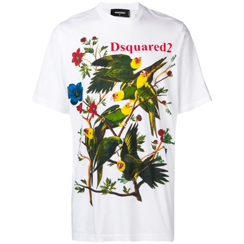 Dsquared2 Camiseta com Estampa de Pássaros - BRANCO