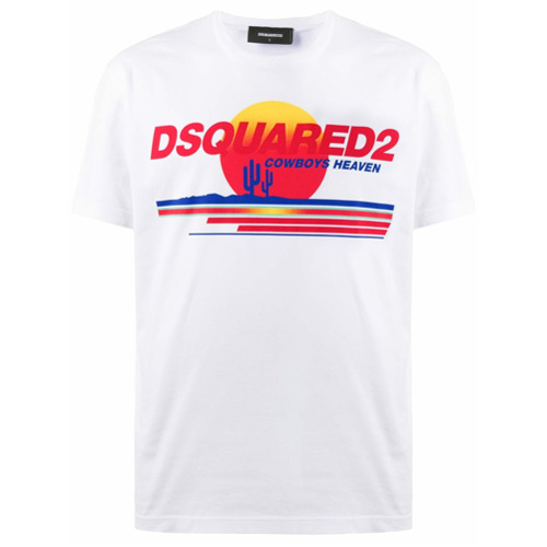 Dsquared2 Camiseta com Estampa e Logo - Branco