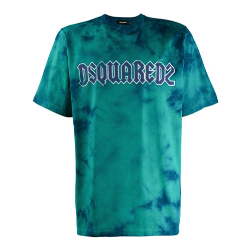 Dsquared2 Camiseta Tie-dye com Logo - Azul