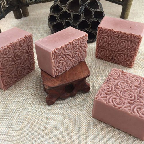DTY Handmade Soap Mold Ferramenta Double Door caixa de madeira e Mold Rose Figura Silicone