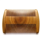 Dual-Use sândalo verde de madeira pente de cabelo bolso, anti-estático largo e fino dente, antigo cabeleireiro barba pente