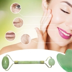 Duas Cabeças De Rolo De Jade Massagem Facial Rugas Inchaço Ferramenta De Cuidados Com A Pele Mais Suave