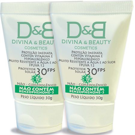Duo Divina Beauty Protetor Solar Facial e Corporal FPS30 Vitamina e Hidratante 30g