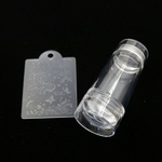 Dupla cabeça do prego Jelly Silicone Stamper Seal manicure Art Ferramenta de Estampagem Nail tools kit