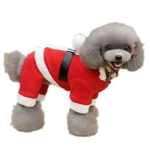 Dupla camada de ar quente 4 pés algodão acolchoado revestimento roupa para cães Natal Desgaste