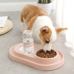 Dupla utiliza??o Pet Bowl pl¨¢stico bacia Dogs Cat bacia Automatic Water Dispenser Feeder