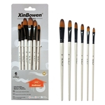 Duplo-cor Nylon tinta Escova Escovas Arte de Pintura Desenho Guache Oil Brush Art Supplies 6PCS / Set