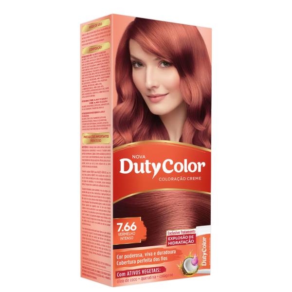 DutyColor 7.66 Louro Médio Vermelho Intenso - Coloração Permanente