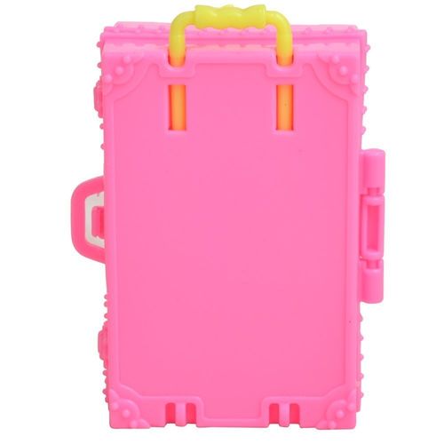 E-Ting plástico rosa 3D Comboios mala de bagagem boneca Decor presente