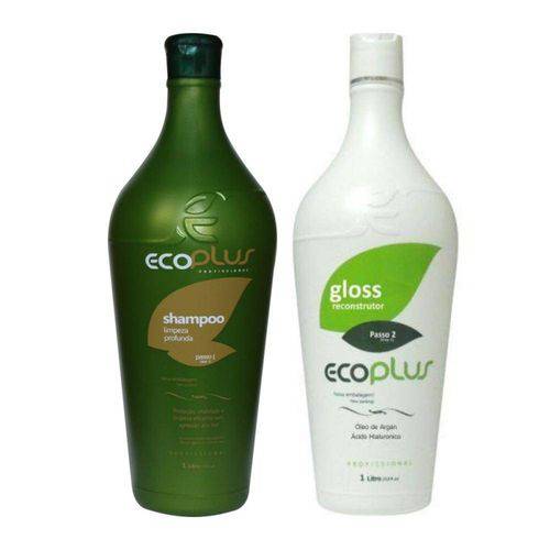 Ecoplus Escova Progressiva Gloss 2x1000ml - Fab Ecoplus