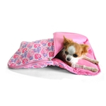 Edredom Sleep Bag para Cachorro e Gato Pet - P - Pequeno - Rosa - Bichinho Chic