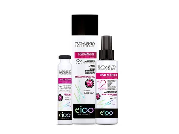 Eico Kit Liso Mágico Selagem 300g + Spray + Ampola
