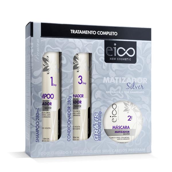 EICO - KIT Matizador Silver - Shampoo, Condicionador e Máscara