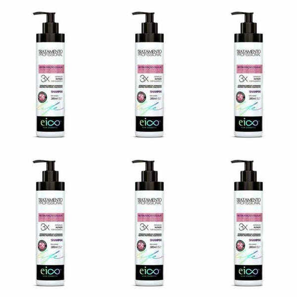 Eico Life Restauração Celular Shampoo 280ml (Kit C/06)
