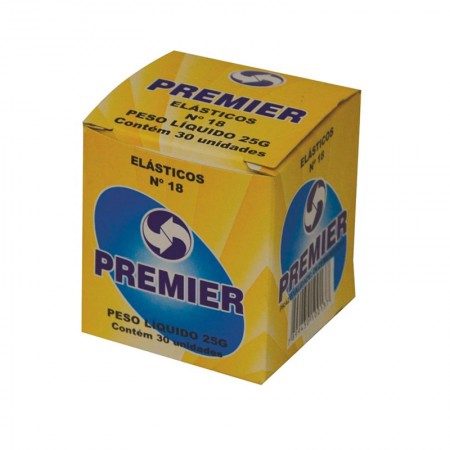 Elástico látex NR 18 Amarelo - caixa com 25g - Premier