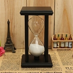 ELEGANTE 30Mins Moldura De Madeira Areia Ampulheta Ampulheta Temporizador Relógio Decoração Xmas Presente de Casa Areia Preto-branco
