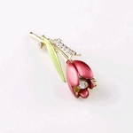 Elegante broca broche de flor Tulip Pin traje cristal j¨®ias Roupa Tools