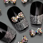 Elegante Crystal Fashion Bow Knot Multicolor Glitter Rhinestone Dicas Nail Art 3D Adesivos