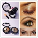 Elegante Moda Smoky Cosmetic Set 3 cores Professional Natural Matte Sombra Maquiagem Sombra Sombra Glitter