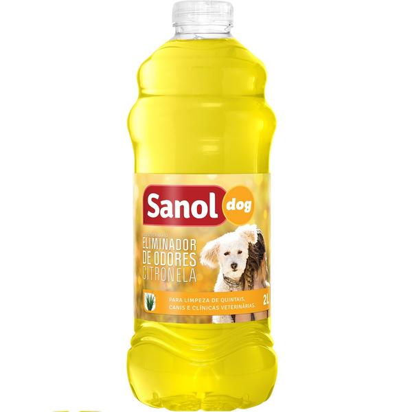 Eliminador de Odores Citronela Sanol Dog- para Limpeza de Quintais, Canis e Clínicas Veterinárias - Total Química (2l) - Sanol - Total Química