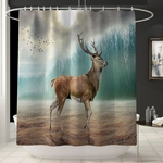 Elk Impressão Shower Curtain antiderrapante Rug Toilet Tampa Tampa Bath Mat para decoração do banheiro