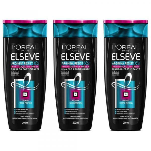 Elseve Arginina Restit Massa Shampoo 200ml (kit C/03)