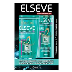 Elseve Hydra-Detox L`Oreal Paris - Shampoo 400Ml + Condicionador 400Ml Kit