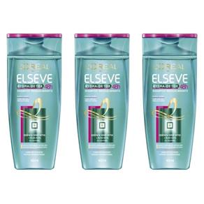 Elseve Hydra Detox Shampoo Anti Oleosidade 400ml - Kit com 03