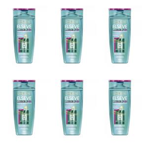 Elseve Hydra Detox Shampoo Anti Oleosidade 400ml - Kit com 06