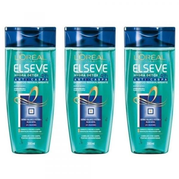 Elseve Hydra Detox Shampoo Anticaspa 200ml (Kit C/03)