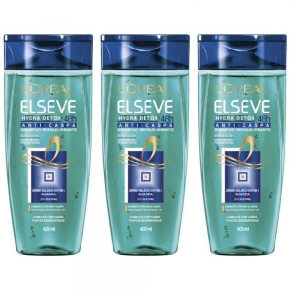 Elseve Hydra Detox Shampoo Anticaspa 400ml (Kit C/03)