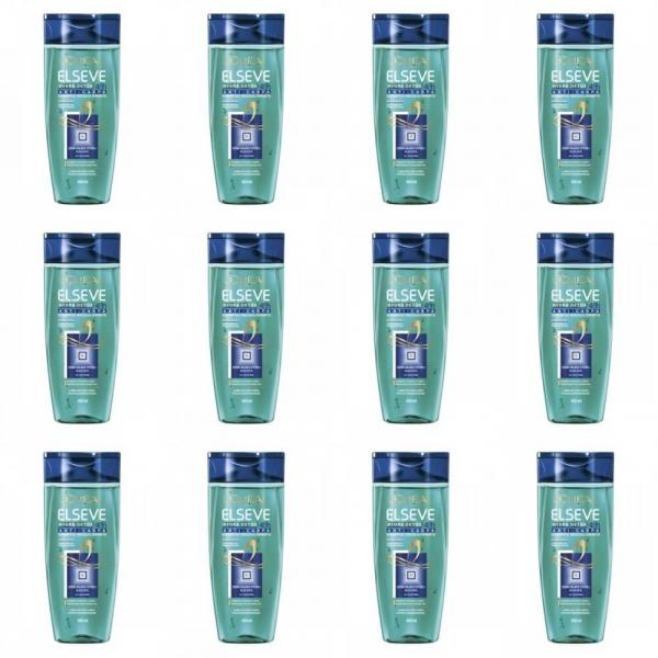 Elseve Hydra Detox Shampoo Anticaspa 400ml (Kit C/12)