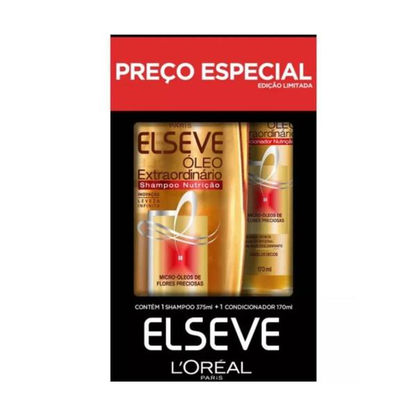 Elseve Óleo Extraordinário Shampoo 375ml + Condicionador 170ml - L'Oréal
