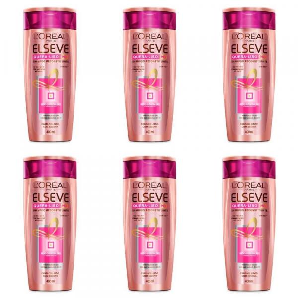 Elseve Quera Liso Shampoo 400ml (Kit C/06)