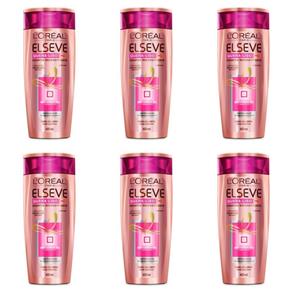 Elseve Quera Liso Shampoo 400ml - Kit com 06