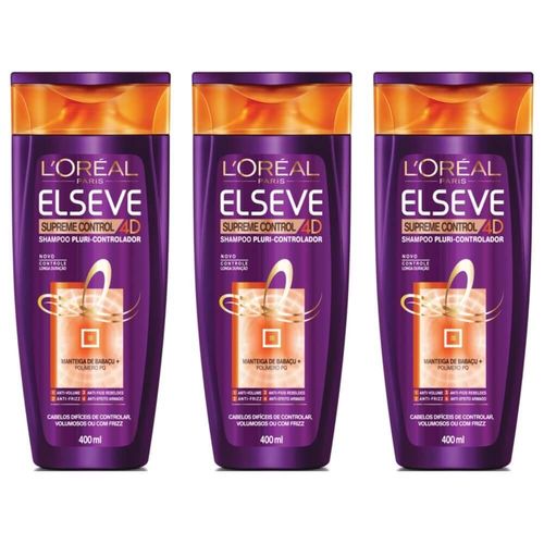 Elseve Supreme Control 4d Shampoo 400ml (kit C/03)