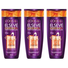 Elseve Supreme Control 4D Shampoo 400ml - Kit com 03