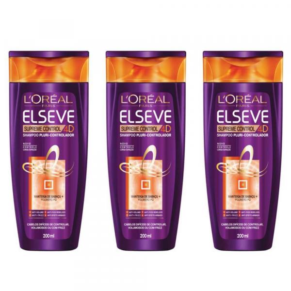 Elseve Supreme Controle 4d Shampoo 200ml (Kit C/03)