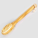2-em-1 Lado de madeira Spa Duche escova de banho massagem corporal Escovas punho longo