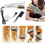 2 em 1 pro alisador de cabelo ondulando modelador iônico Styler Ceramic Hot Brush!