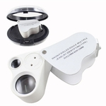 2em1 30X 60X laço Magnifier Joalheiro Eye Loupe Lens LED 10 * 4 * 3 centímetros Branco