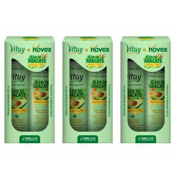 Embelleze Novex Vitay Óleo Abacate Kit Shampoo + Condicionador 300ml (Kit C/03)