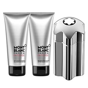 Emblem Intense Mont Blanc - Masculino - Eau de Toilette - Perfume + Pós Barba + Gel de Banho - Kit