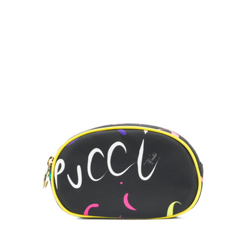 Emilio Pucci Necessaire Estampada com Logo - Preto