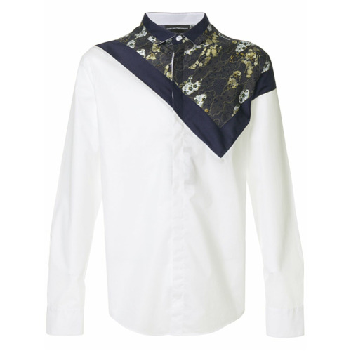 Emporio Armani Camisa com Detalhe Contrastante - Branco